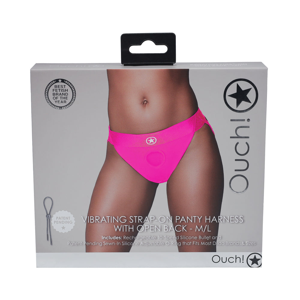 Ouch! Vibrating Strap-on PantyOpen Pk ML